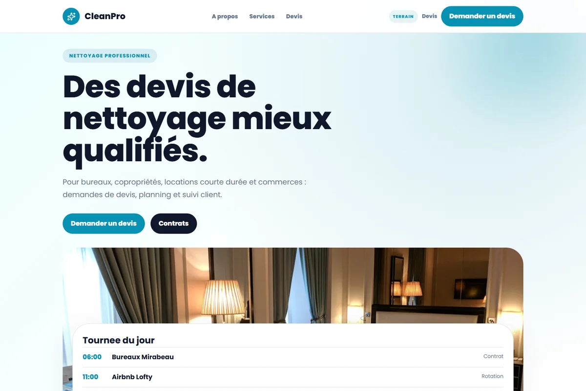 Aperçu du site CleanPro