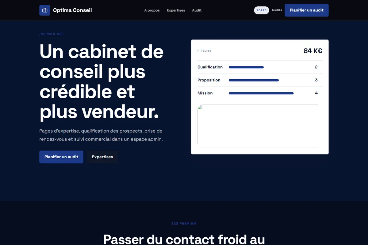 Aperçu du site Optima Conseil