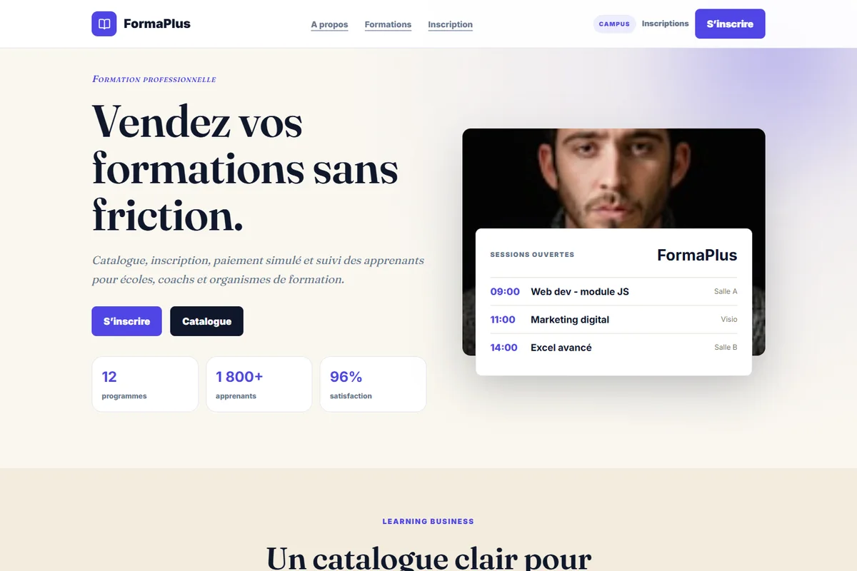 Aperçu du site FormaPlus