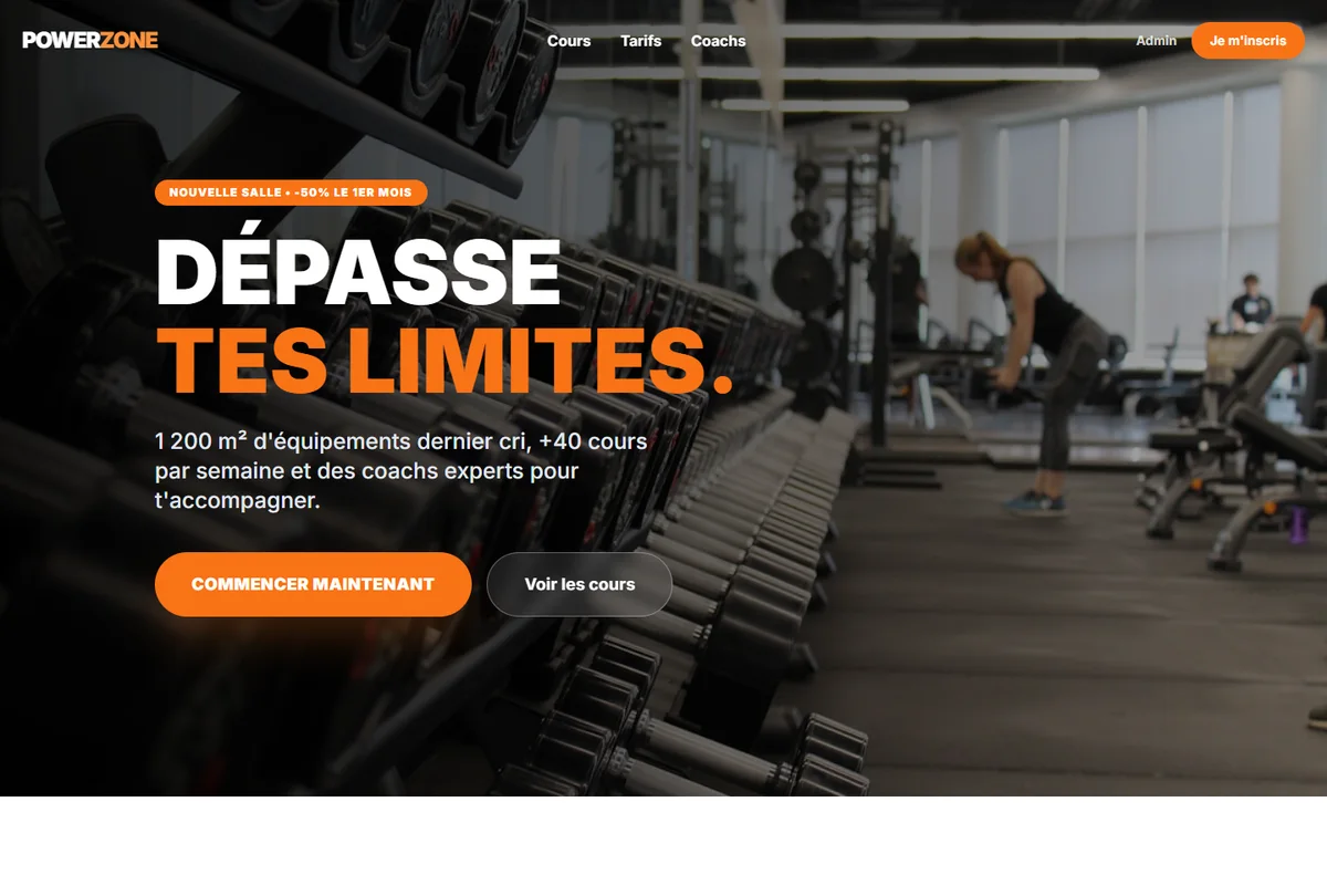 Aperçu du site PowerZone