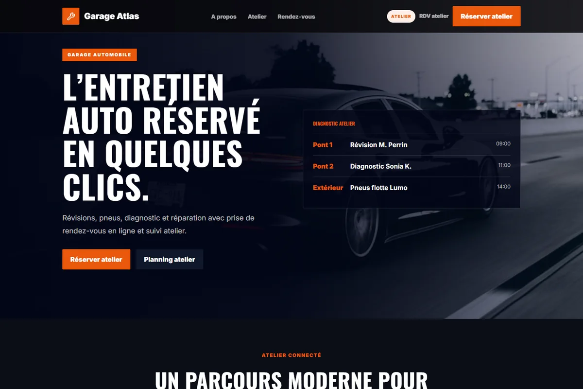 Aperçu du site Garage Atlas